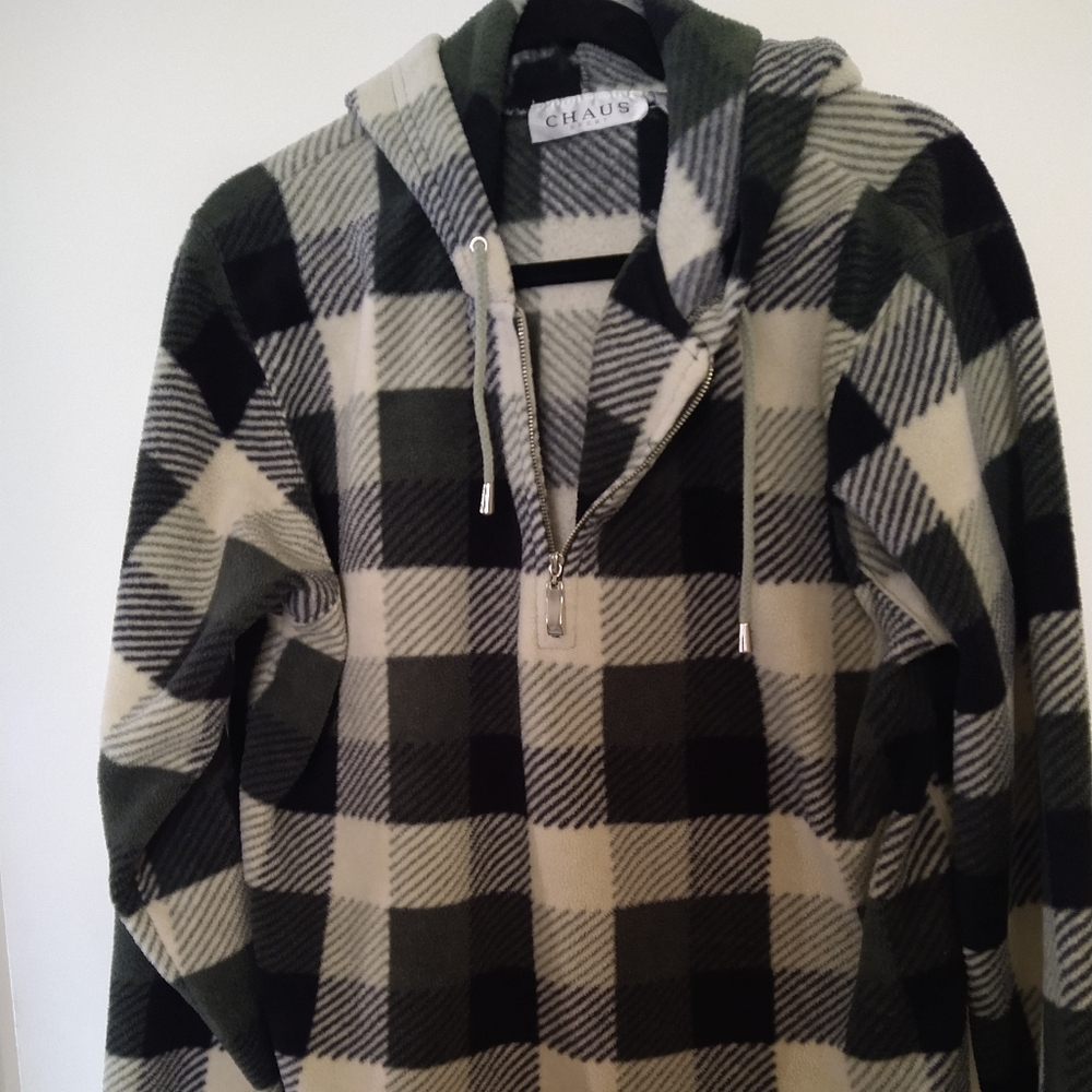 CHAUS sport flannel hoodie  jacket size M